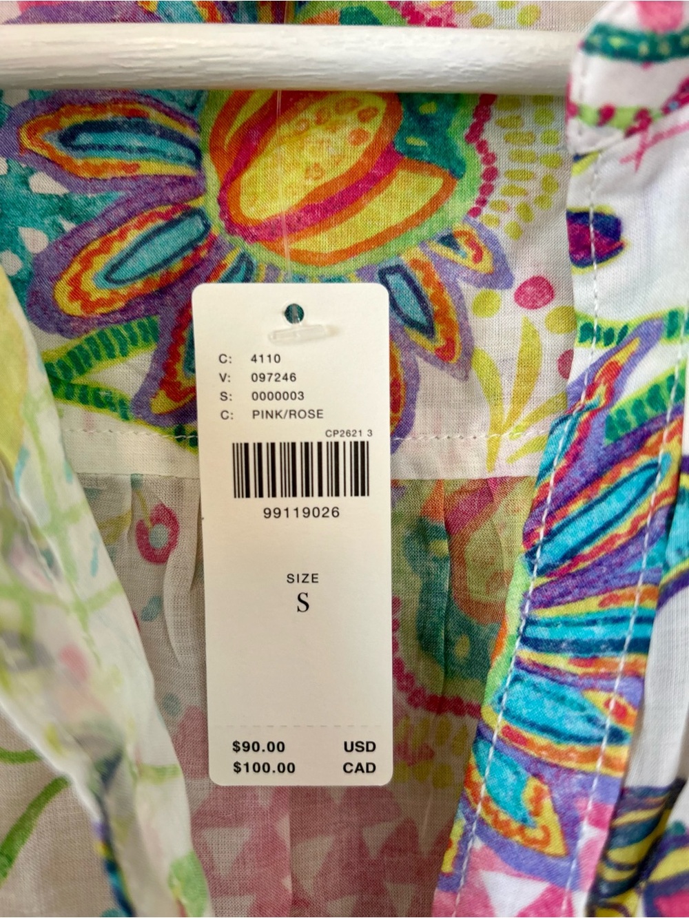 NWT Anthropologie Pilcro Multicolor ButtonUp Shirt Modal Size Small Boho Floral - Picture 4 of 9